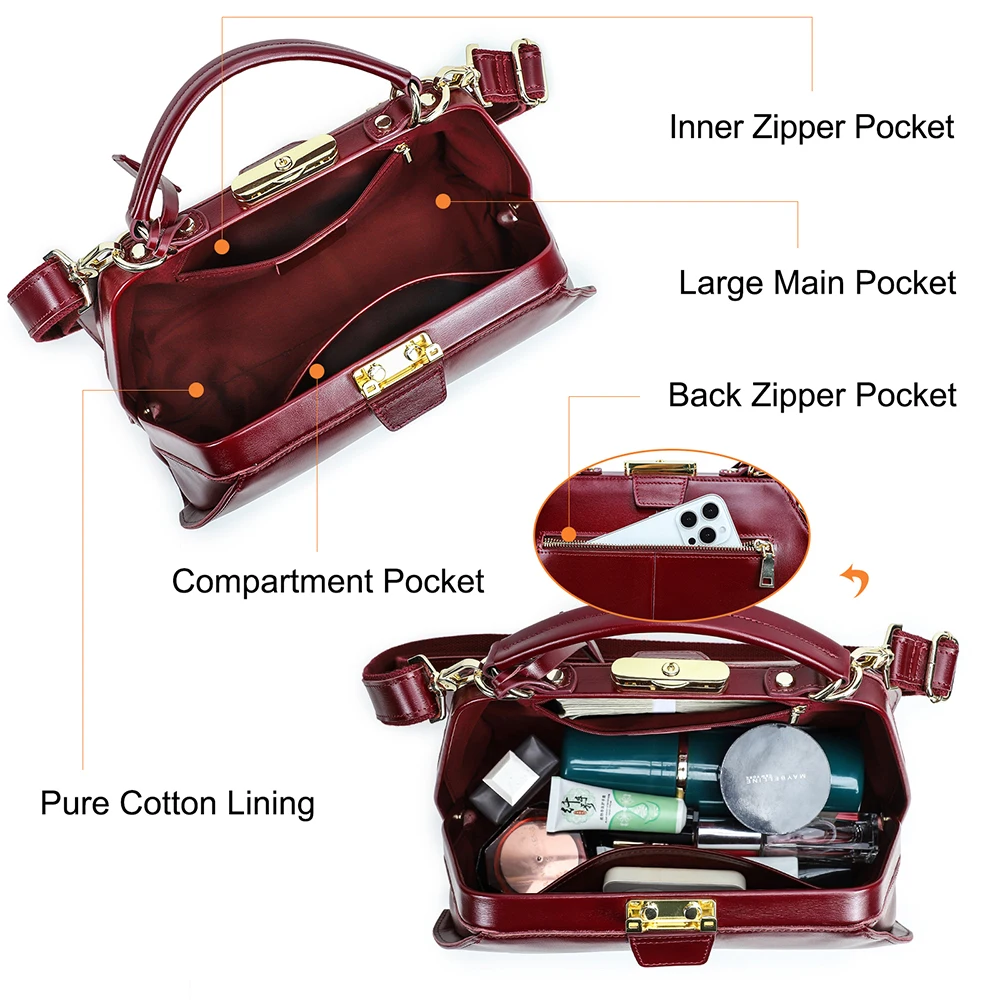 2026 Retro Sexy Women’s Genuine Leather Handbag