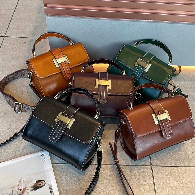 2026 New Retro Fashion Women’s Bag, Hot-selling Genuine Leather Shoulder Luxury Crossbody Bag for Ladies