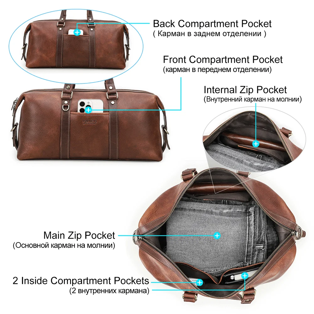 2026 Luxury Genuine Leather Men’s Travel Motorcycle Off-road Handheld Bag, Fashion Sports Travel Bag